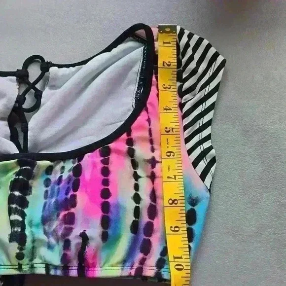 Hobie Swim/Bikini Top Mini Cap Sleeves Lace-up front Women's Size Small - Picture 7 of 7